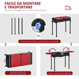 easycomfort easycomfort barbecue a carbone portatile altezza regolabile con griglia e teglia 120x31x60 70cm