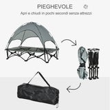 easycomfort easycomfort brandina pieghevole per cani con tettuccio da esterno o interrno grigio