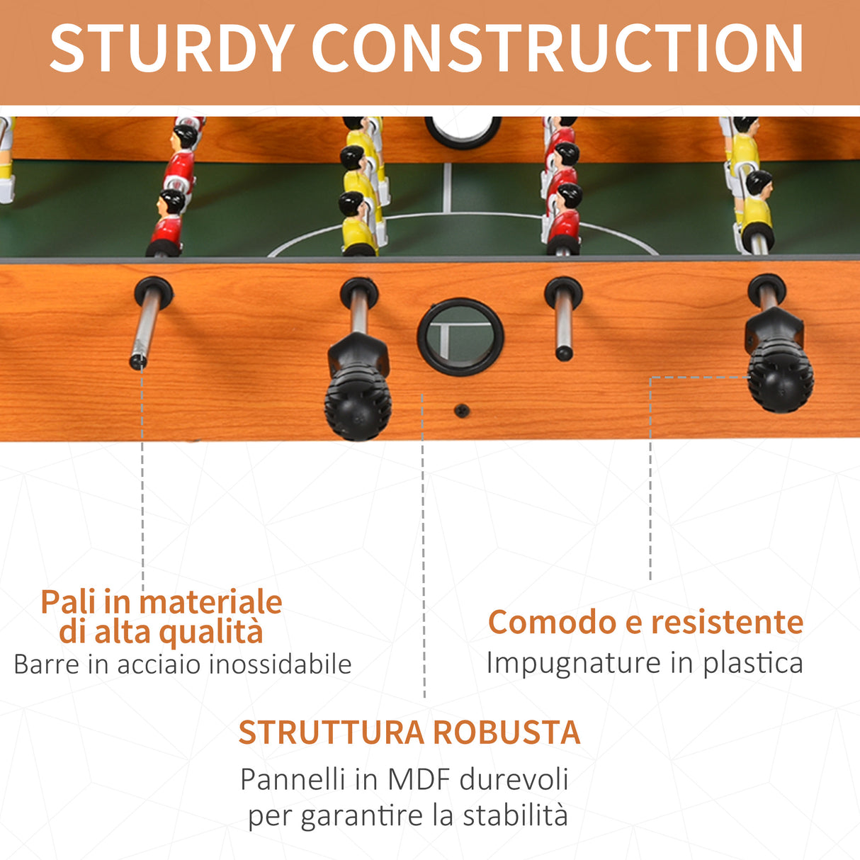 easycomfort easycomfort calcio balilla in legno con 22 giocatori e accessori inclusi 84 5 x 40 x 61 2cm