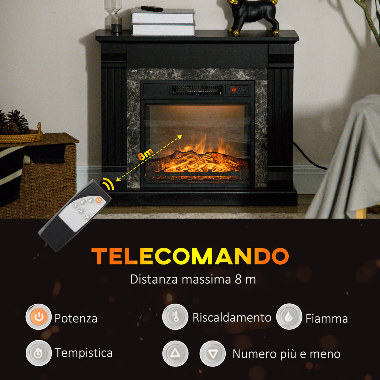 easycomfort easycomfort camino elettrico da incasso a terra con timer fiamma e temperatura regolabile 80x21 6x67 8 cm nero