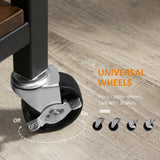 easycomfort easycomfort carrello da cucina portavivande con ruote girevoli in acciaio e legno 62x40x75cm