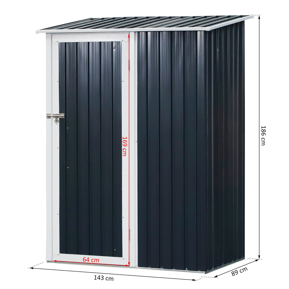 easycomfort easycomfort casetta porta attrezzi capanno in acciaio impermeabile 143cm x 89cm x 186cm ean 8055776912073