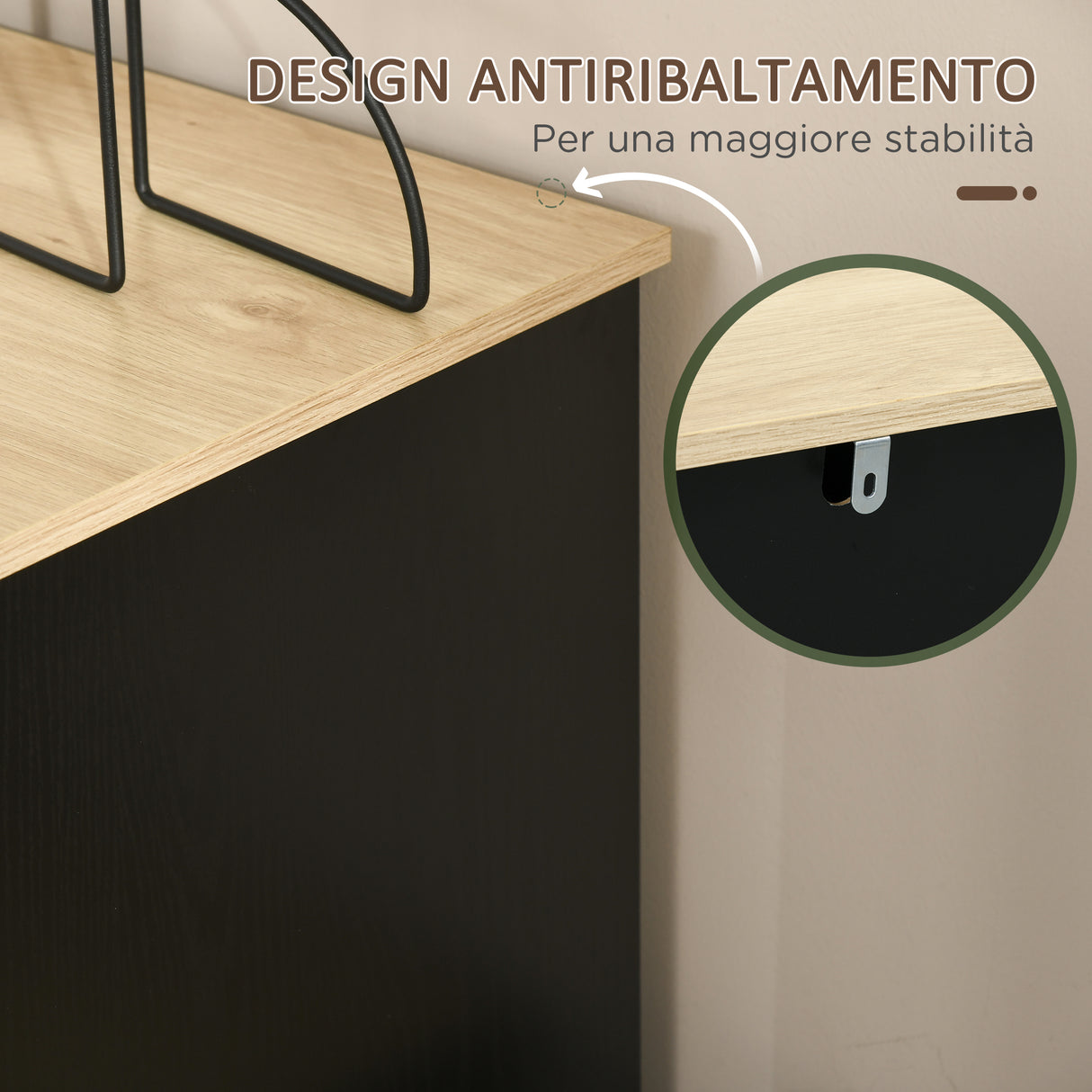 easycomfort easycomfort cassettiera 4 cassetti in truciolato e rattan per soggiorno e camera da letto 80x38x80 cm nero e color legno