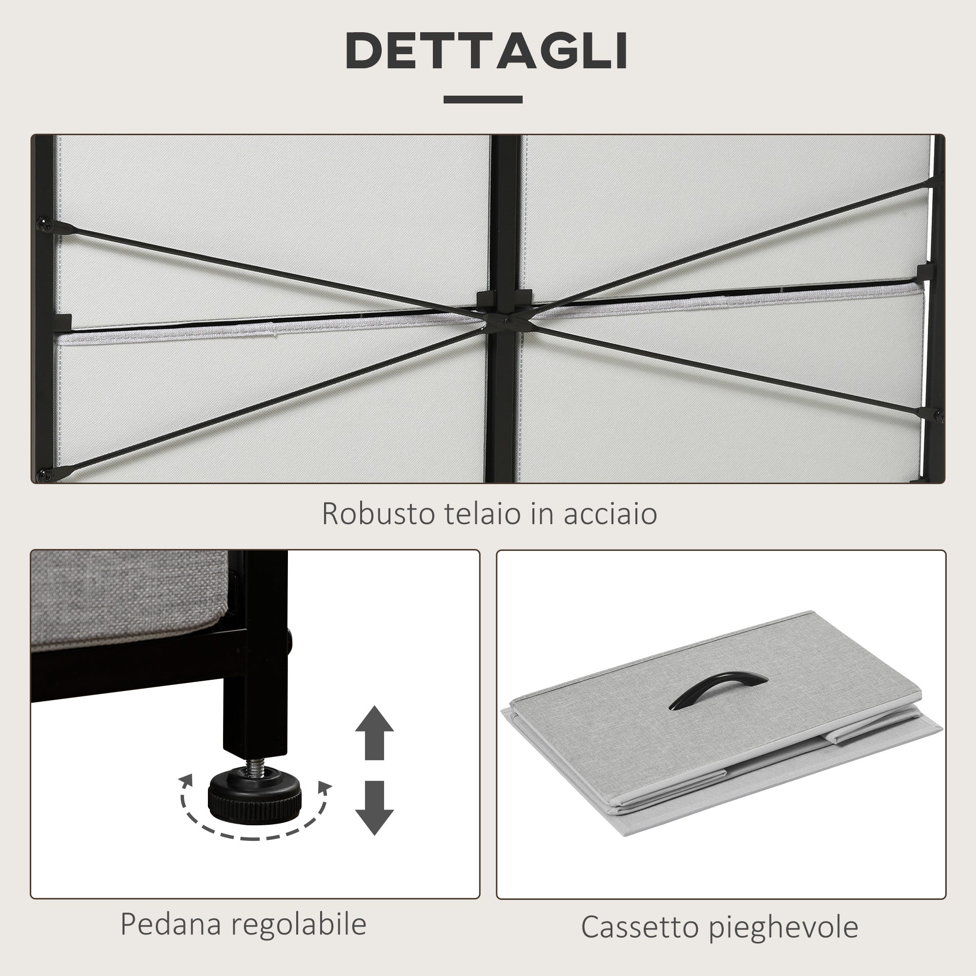 EASYCOMFORT Cassettiera 8 Cassetti in Tessuto Rimovibili, in Legno e  Acciaio Stile Industriale, 80x30x81.5cm