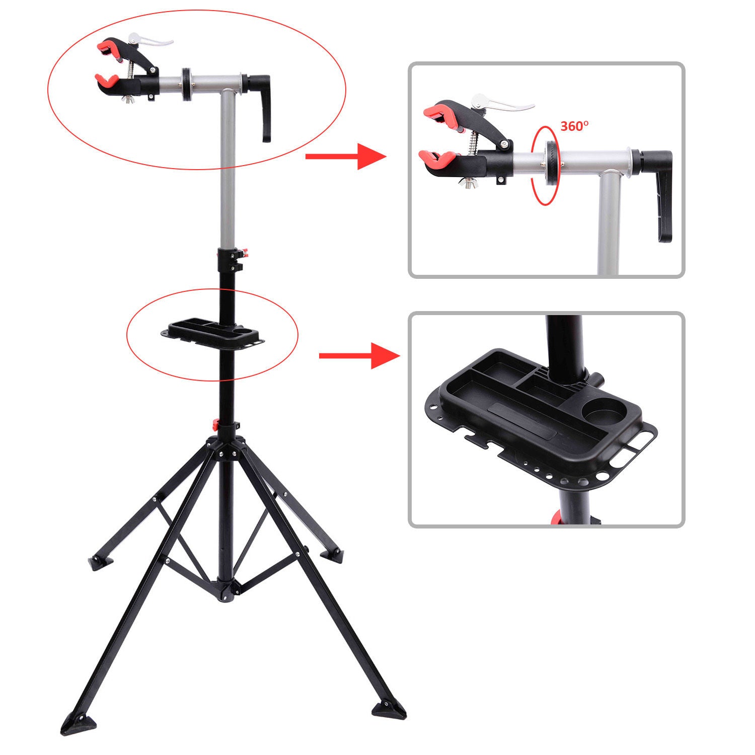 EASYCOMFORT Cavalletto Supporto Manutenzione per Bicicletta Riparazione  Bici Pieghevole