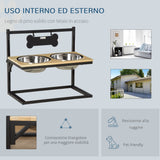 easycomfort easycomfort ciotole per cani rialzate con altezza regolabile in legno colore naturale