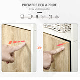 easycomfort easycomfort colonna bagno in legno con 2 mensole e armadietto mobiletto multiuso 31x30x177 cm