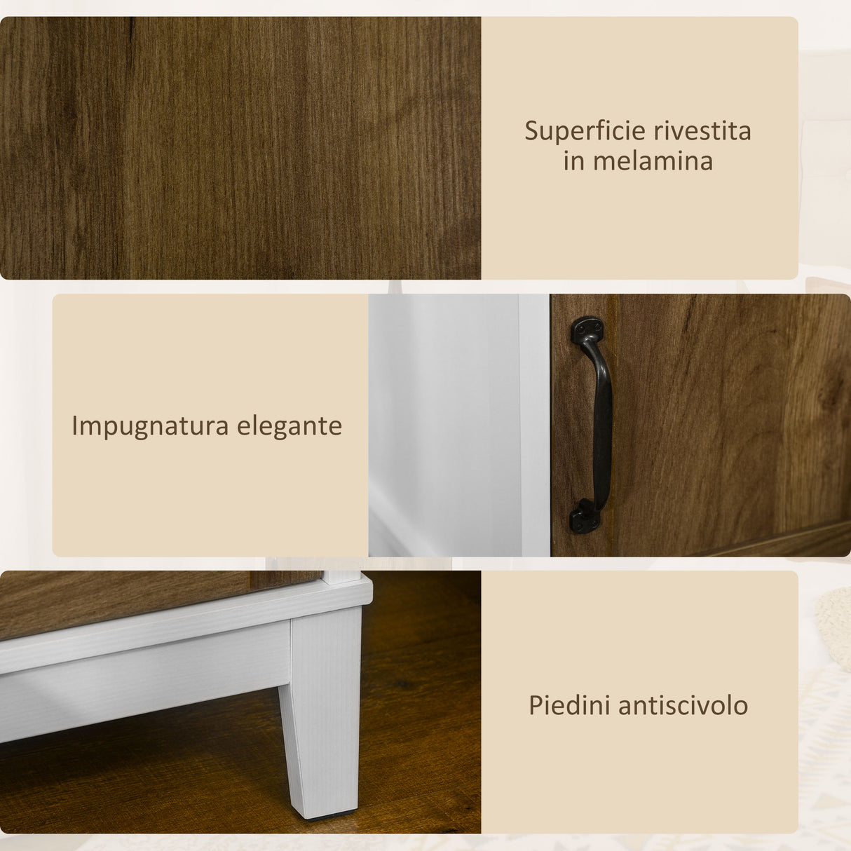 easycomfort easycomfort comodino con armadietto e ripiano in truciolato dallo stile rustico 38 5x35x59 7cm bianco