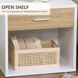 easycomfort easycomfort comodino moderno con cassetto e ripiano aperto set 2 pezzi in truciolato per camera da letto e soggiorno 47 5x40x45 cm