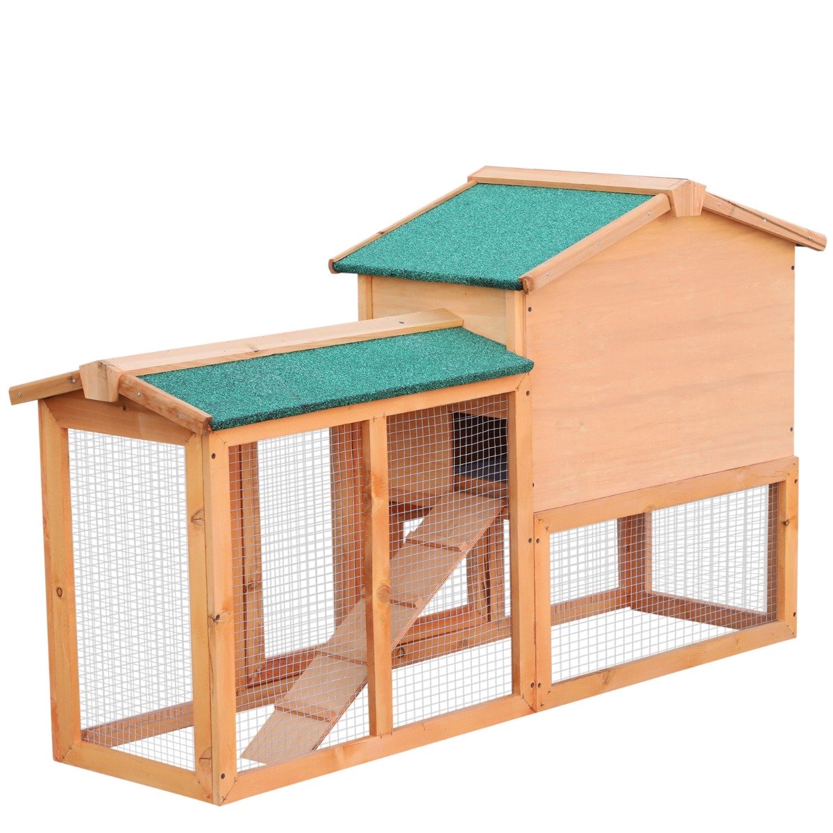 easycomfort easycomfort conigliera in legno per animali domestici marrone 145x46x85cm ean 8054144130835