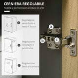 easycomfort easycomfort credenza da cucina in truciolato e metallo con 6 ripiani aperti e armadietto a 2 livelli 76x40x179 cm