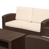easycomfort easycomfort divano a 2 posti in pe rattan con cuscini marrone 141x71x75cm ean 8055776915661