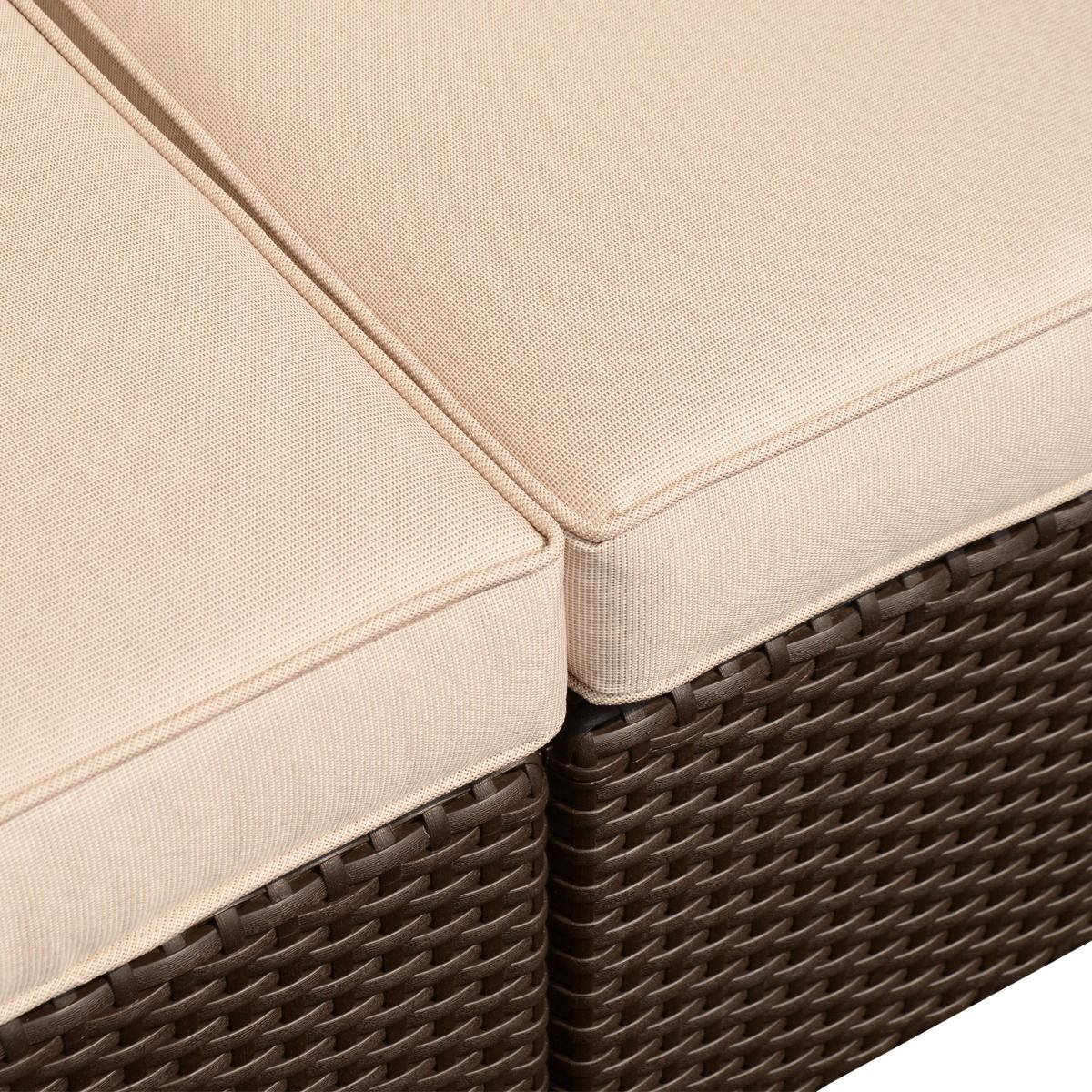 easycomfort easycomfort divano da esterno a 3 posti in pe rattan con cuscini marrone 199x71x75cm ean 8055776914978