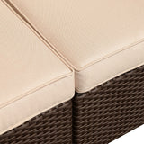 easycomfort easycomfort divano da esterno a 3 posti in pe rattan con cuscini marrone 199x71x75cm ean 8055776914978