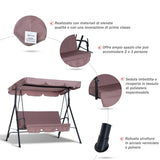 easycomfort easycomfort dondolo con tettuccio parasole inclinabile in acciaio marrone ean 8054144130415