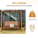 easycomfort easycomfort dondolo da giardino in legno a 2 posti con catene in metallo arredamento da esterno color teak 160x121x165cm