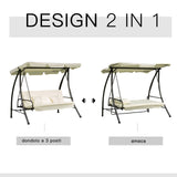 easycomfort easycomfort dondolo reclinabile 3 posti con tettuccio crema 200x125x170cm ean 8055776910123