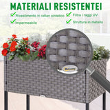 easycomfort easycomfort fioriera effetto vimini con ripiano grigio 70cm x 30cm x 72cm ean 8054144132303