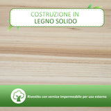 easycomfort easycomfort fioriera rialzata in legno di abete con ripiano inferiore e con fori di drenaggio 90x40x81cm