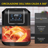 easycomfort easycomfort friggitrice ad aria 8 in 1 da 6 5 litri 1700w con 12 programmi accessori e schermo led nera