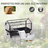 easycomfort easycomfort gabbia per conigli cincilla porcellini dindia e roditori per interni in metallo nero 88x128 5x56cm