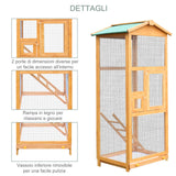 easycomfort easycomfort gabbia per uccellini da esterno in legno di pino voliera con 2 aperture e scaletta 68x63x165cm ean 8054144136561