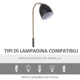 easycomfort easycomfort lampada da terra ad arco con paralume regolabile in metallo 43x28x160cm nero e oro