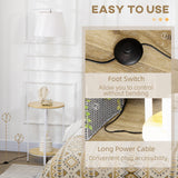 easycomfort easycomfort lampada da terra moderna con tavolino a 2 livelli per soggiorno e camera da letto in tessuto effetto lino bambu e acciaio 37x162 cm