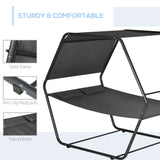 easycomfort easycomfort lettino prendisole reclinabile a 2 posti in acciaio con cuscino e tetto parasole 210x140x177 cm grigio