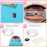 easycomfort easycomfort macchina per zucchero filato 450w con accessori 30x30x28cm azzurra