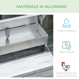 easycomfort easycomfort mangiatoia per galline 8 5 litri 5 polli con coperchio e pedale 56x37x18 5cm argento