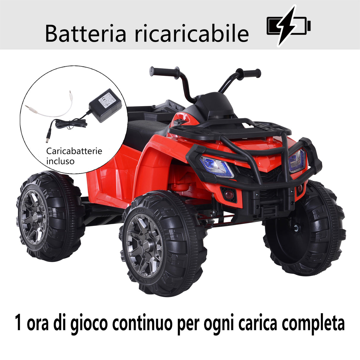 easycomfort easycomfort mini quad elettrico per bambini per esperienza di guida realistica 12v velocita massima 6kmh lettore musica mp3 luci e fanali 120x79x78 5cm
