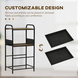 easycomfort easycomfort mobile cucina a 4 livelli con 6 ganci 2 vassoi e 4 ripiani rimovibili in mdf e acciaio 60x40x112 cm marrone