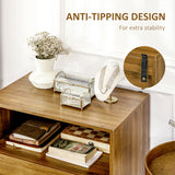 easycomfort easycomfort mobile multiuso con ripiano aperto e 2 cassetti in truciolato 60x48x78 cm marrone