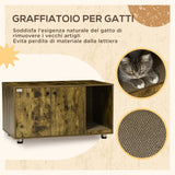 easycomfort easycomfort mobile porta lettiera per gatti in stile industriale con tiragraffi 91x52x49 5cm marrone