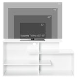 easycomfort easycomfort mobile porta tv da 32 55 con ripiani aperti in mdf 120x40x60cm bianco