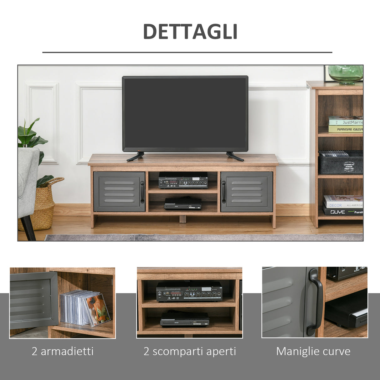 easycomfort easycomfort mobile porta tv fino 42 marrone