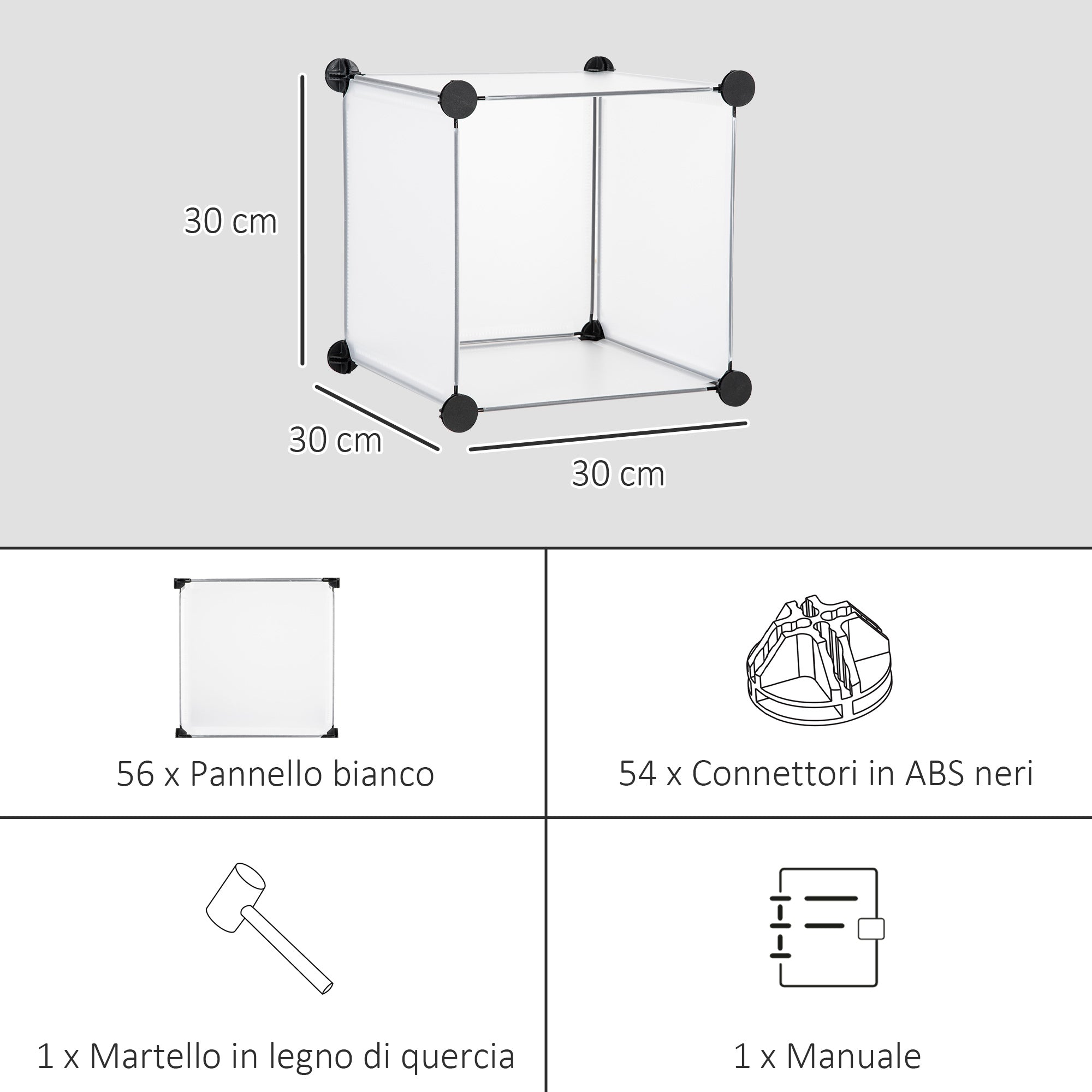 EASYCOMFORT Mobile Scarpiera Modulare Salvaspazio, 18 Cubi 28x36x21 cm in  Plastica PP, Bianco