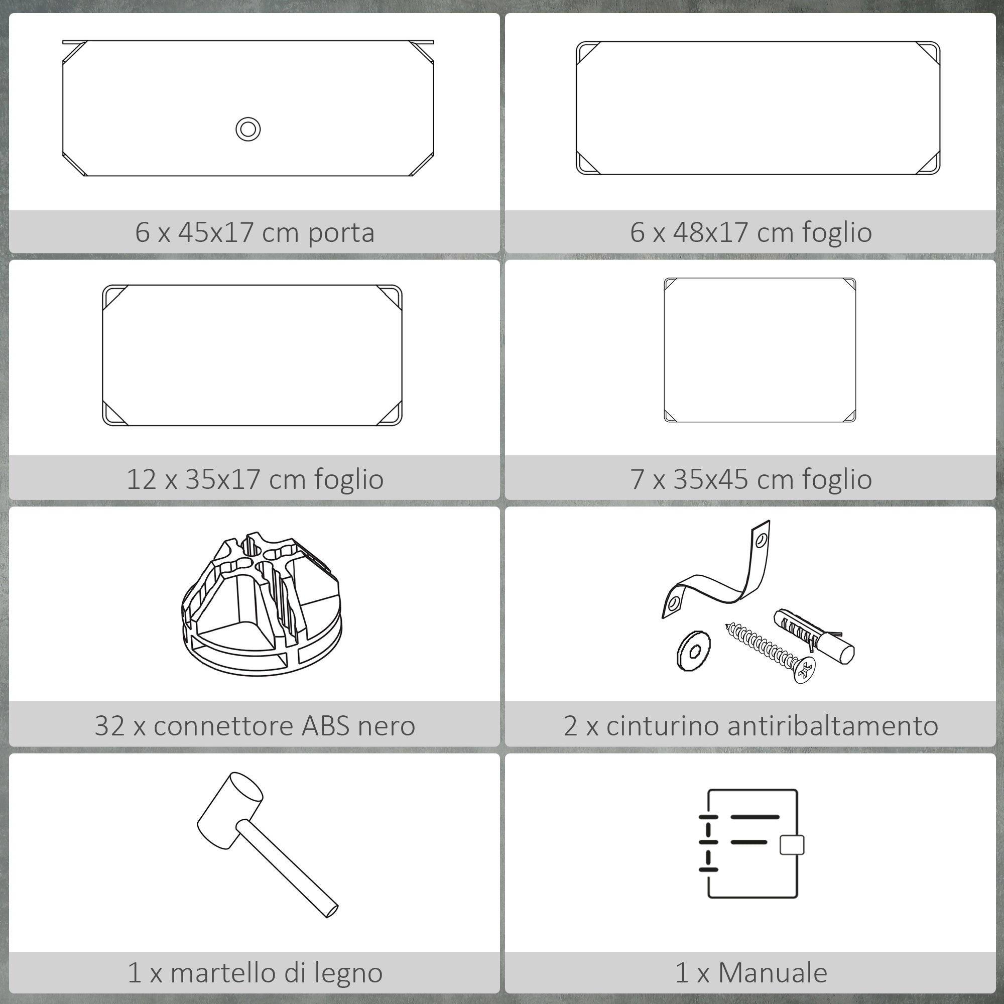 EASYCOMFORT Mobile Scarpiera Modulare Salvaspazio, 6 Cubi 45x35x17cm in  Plastica PP e Acciaio, 45x36.5x108cm, Bianco