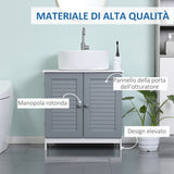 easycomfort easycomfort mobile sotto lavabo bagno salvaspazio con 2 ante e ripiano regolabile 60x30x60cm