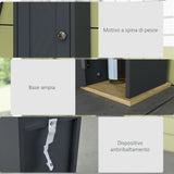 easycomfort easycomfort mobiletto bagno con barra e armadietto a 3 livelli regolabili in mdf e truciolato grigio