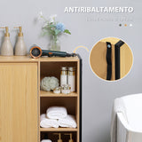 easycomfort easycomfort mobiletto da bagno con 3 ripiani aperti e armadietto chiuso in truciolato e acciaio 60x28x80 cm