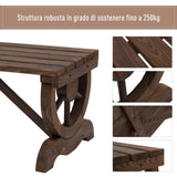 easycomfort easycomfort panca 2 posti esterno in legno di abete effetto bruciato 105x50x53cm ean 8054144130354