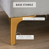 easycomfort easycomfort panca imbottita fondoletto in tessuto vellutato panca per camera da letto e ingresso con decorazione a trapunta piedini in metallo grigio