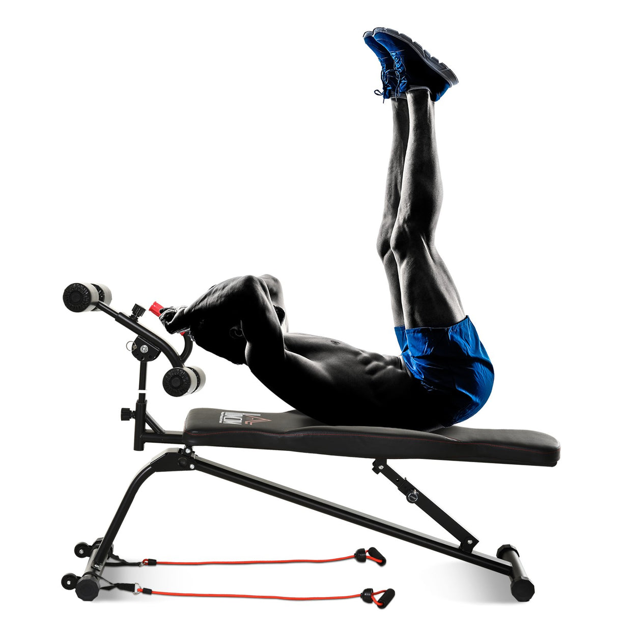 easycomfort easycomfort panca per addominali pieghevole con imbottitura nera e rossa ean 8054144138978