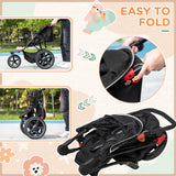 easycomfort easycomfort passeggino pieghevole per bambini 0 36 mesi con tettuccio regolabile e cesto portaoggetti 128x58x106 cm nero