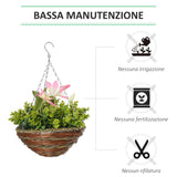 easycomfort easycomfort pianta artificiale di clematide set 2 pezzi con gancio catena e vaso inclusi 30 x 32a cm