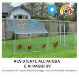 easycomfort easycomfort pollaio da giardino gabbia box per esterno zincato con tessuto oxford di copertura 3 x 4 x 1 95 m