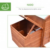 easycomfort easycomfort pollaio in legno con casetta nido di cova e area aperta per 2 4 galline 190x66x116cm arancione