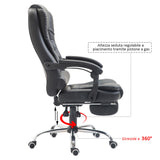 easycomfort easycomfort poltrona da ufficio imbottita regolabile girevole con poggiapiedi estraibile nero ean 8054144139036